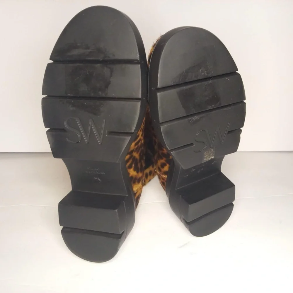 STUART WEITZMAN NWOT Designer Leopard Print Norah Riff Luxury Chelsea boots